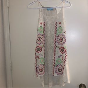Solitaire Swim Size Medium Lace Embroidered Coverup Dress